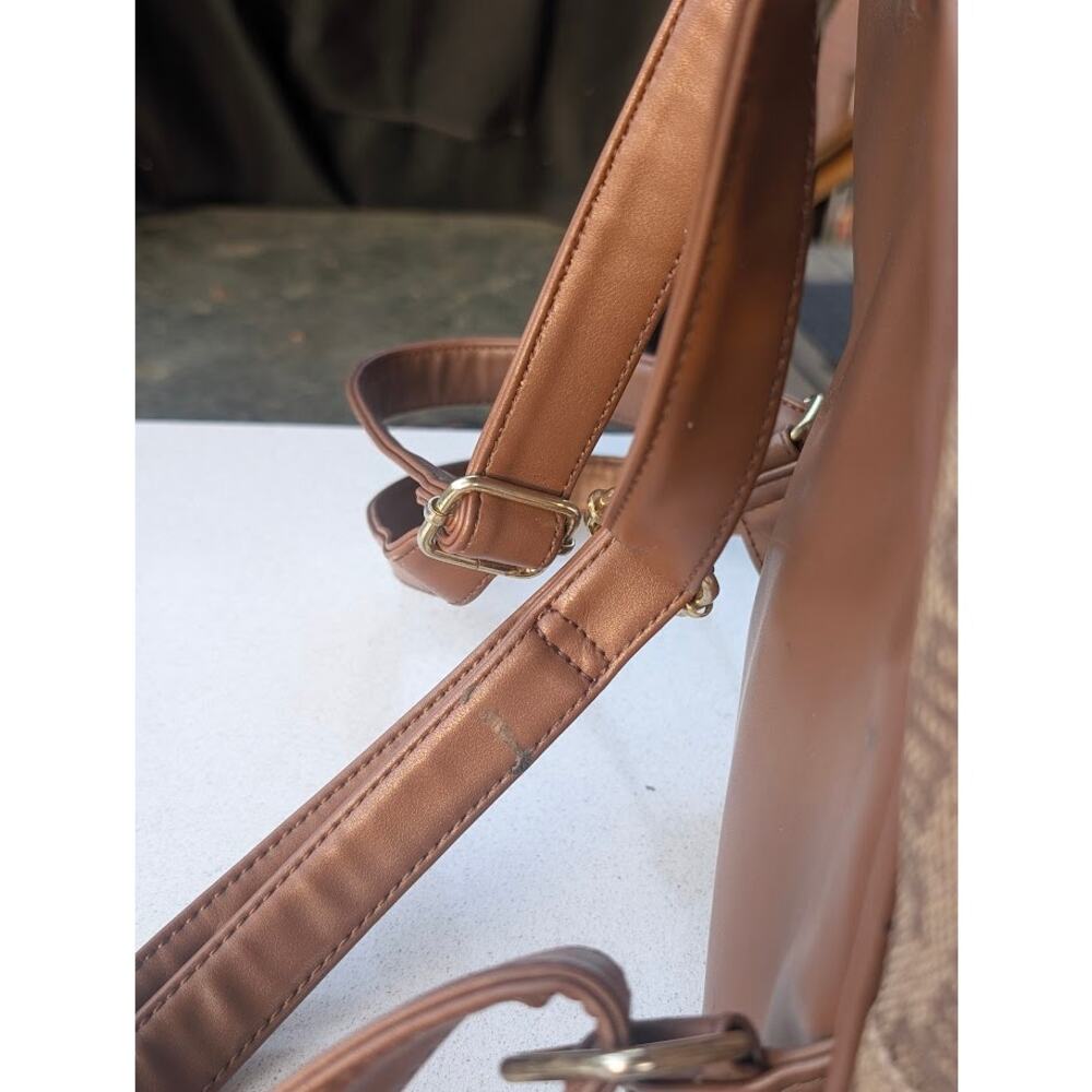 Juicy Couture Y2K Monogram Mini Backpack Purse Heart Detail 2000s Brown Bag - Picture 5 of 8